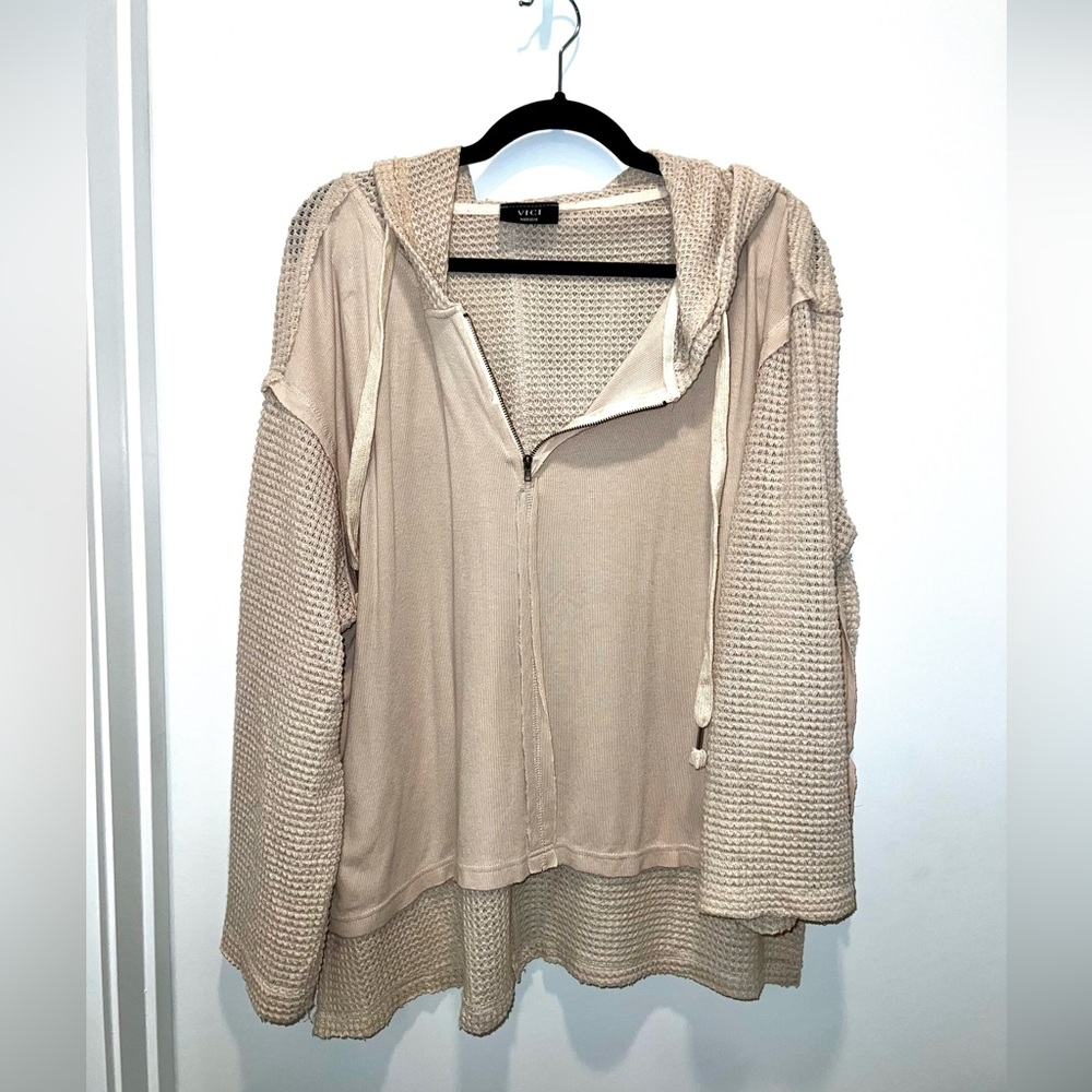 Vici Cream Quarter Zip Top